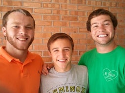 From left, Colton Caver, Gavin Helton and
Hunter Myrick.