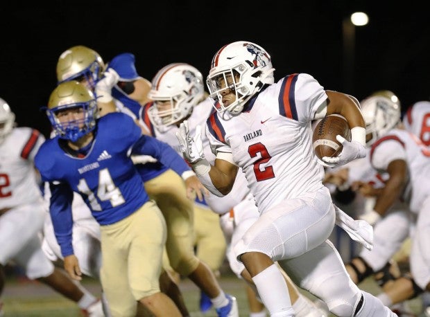 Georgia commit Jordan James carries the ball during his junior season.