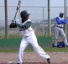 David Lait at the plate.
