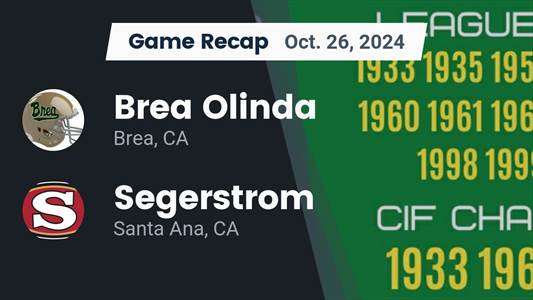 Football Recap: Segerstrom Piles Up the Points Against Garden Grove