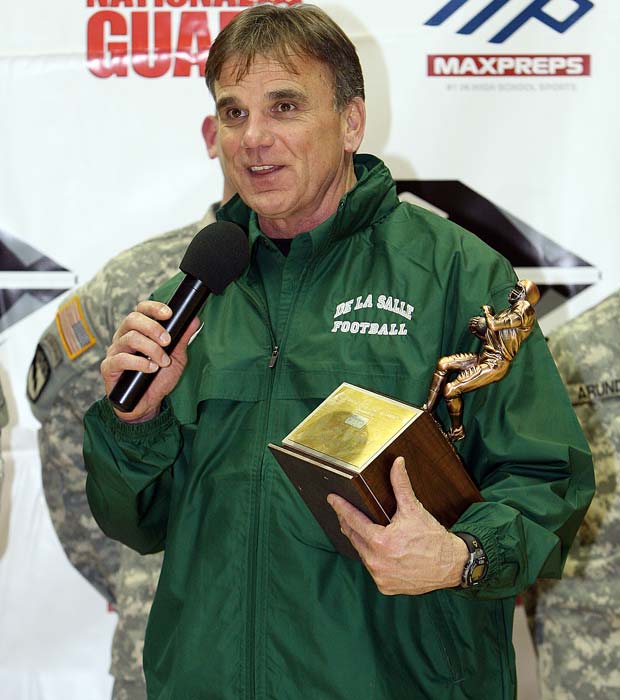 Ladouceur speaks during the MaxPreps/Army National Guard's Tour of Champions ceremony following the 2007 season.