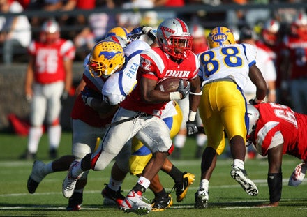 Justin Davis rushed for 250 yards and four touchdowns in a surprisingly lopsided win.
