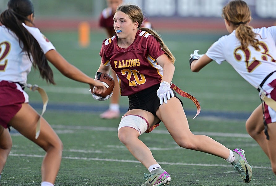 After finding the end zone 21 times as a junior, running back Alexa Avila is back to lead Torrey Pines into the Flag Football Showdown in September. (PHOTO: Anna Scipione)