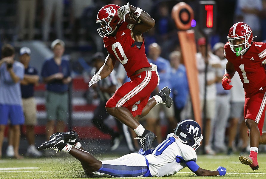 Tennessee commit David Gabriel Georges ran his season touchdown total to 18 with three scores as No. 11 Baylor defeated rival McCallie 49-7 on Friday in the MaxPreps Game of the Week. (PHOTO: Andy Mitchell)