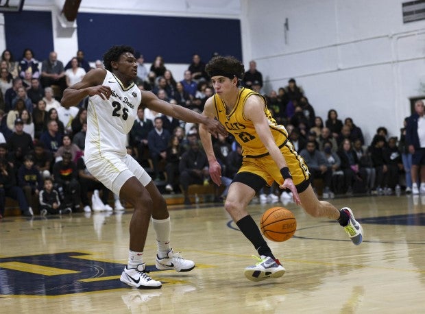 Crespi sophomore Joe Sterling hit the game winning 3-pointer in overtime to propel the Celts to a 64-61 win Wednesday over No. 4 Sierra Canyon. The four-star Sterling finished with 18 points. (Photo: Gregory Fiore)