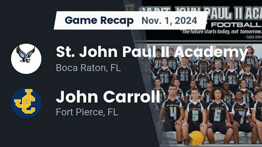 Football Recap: Make It Ten in a Row for John Carroll Catholic