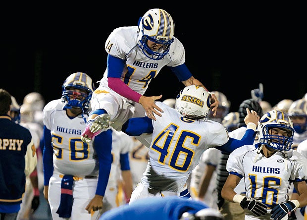 Anthony Lawrence of Grossmont (El Cajon, Calif.) celebrates with teammates.