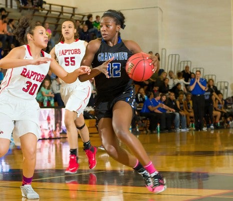 Grandview standout Michaela Onyenwere (12) is closing out a career that ranks among the best all-time in state history. The UCLA-bound senior will finish in the top 10 in both scoring and rebounding. 