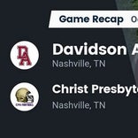 Football Game Recap: Christian Academy of Knoxville Warriors vs. Christ Presbyterian Academy Lions