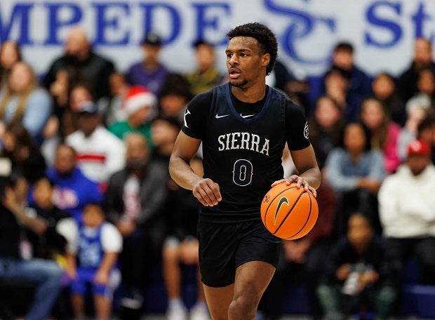 Sierra Canyon's Bronny James leads the Trailblazers against No. 14 Wheeler of Georgia on Saturday as part of a four-game The Chosen 1's showcase at USC's Galen Center. (Photo: Michael Coons)