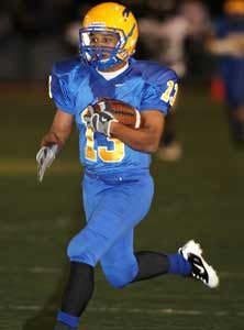 Damian Pennington caught three TDs
passes for Carmel.
