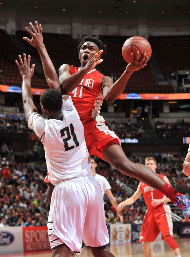 Johnson gets airborne in a postseason game against Chino Hills.