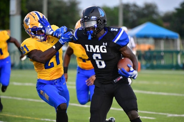 Lovasea' Carroll of IMG Academy on the move in the first half against Northwestern.