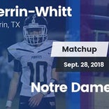 Football Game Recap: Perrin-Whitt vs. Notre Dame Catholic