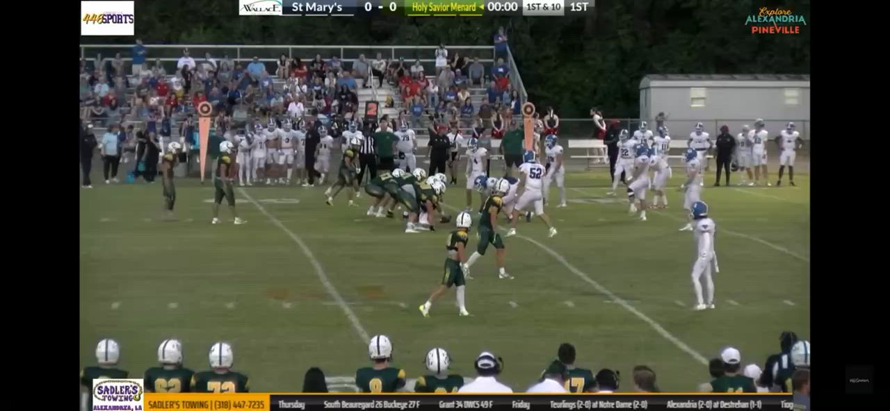 Football Recap: Strong  Performance on D from  Matthew Hicks and  Austin Parra Leads Holy Savior Menard over Abbeville