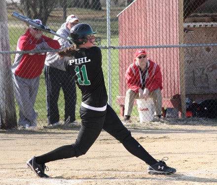 Nicole Pihl blasted her state-record 19th homer on Saturday and has 79 RBI.
