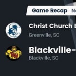 Football Game Recap: Blackville-Hilda Fighting Hawks vs. Christ Church Episcopal Cavaliers