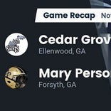 Football Game Recap: Cedar Grove Saints vs. Calvary Day Cavaliers