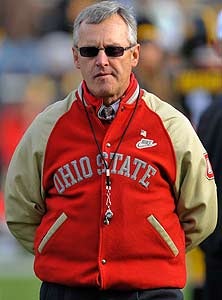 Ohio State Buckeyes head coach Jim Tressel, shown here in a Nov. 20, 2010photo, is under scrutiny from theNCAA, but it doesn't appear to beaffecting recruiting efforts.