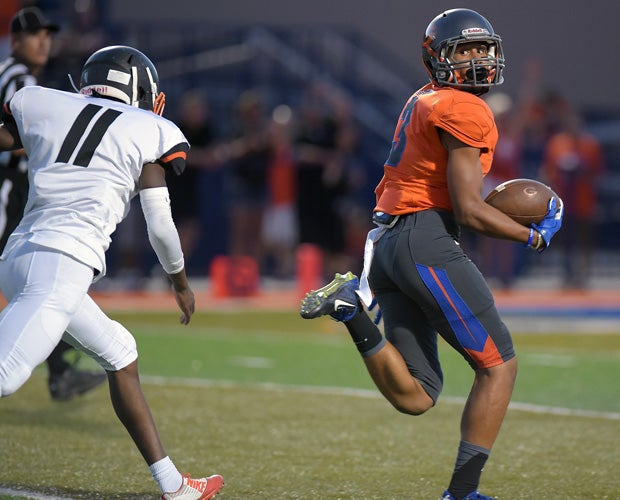 Bishop Gorman receiver Jalen Nailor scores on a long touchdown reception during the first half.