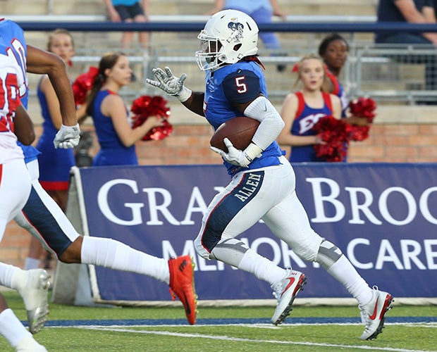 Brock Sturges heads to the house for one of four touchdowns on the night against Evangel Christian Academy.