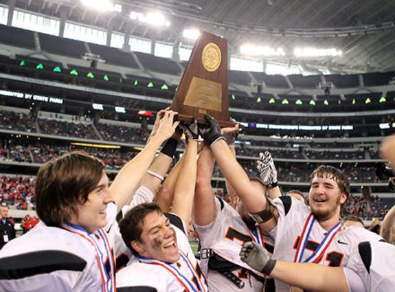 The celebrations never get old for Aledo at Cowboys Stadium.