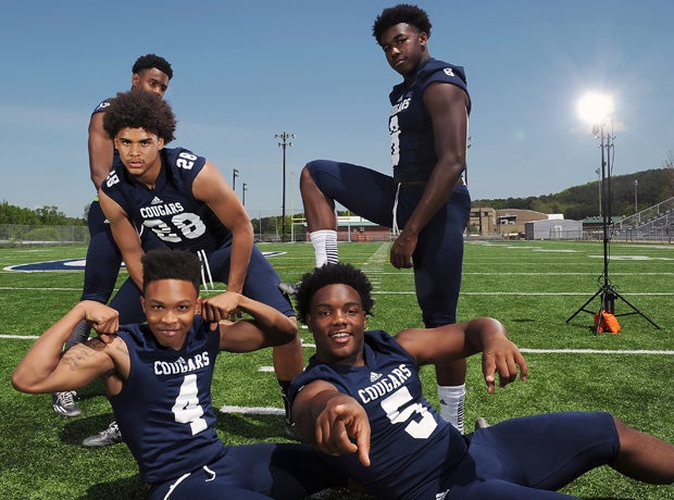 A few of the players ham it up during the photo shoot.