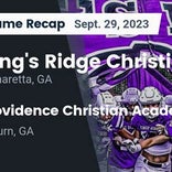 Football Game Recap: Lanier Christian Academy Lightning vs. King&#39;s Ridge Christian Tigers