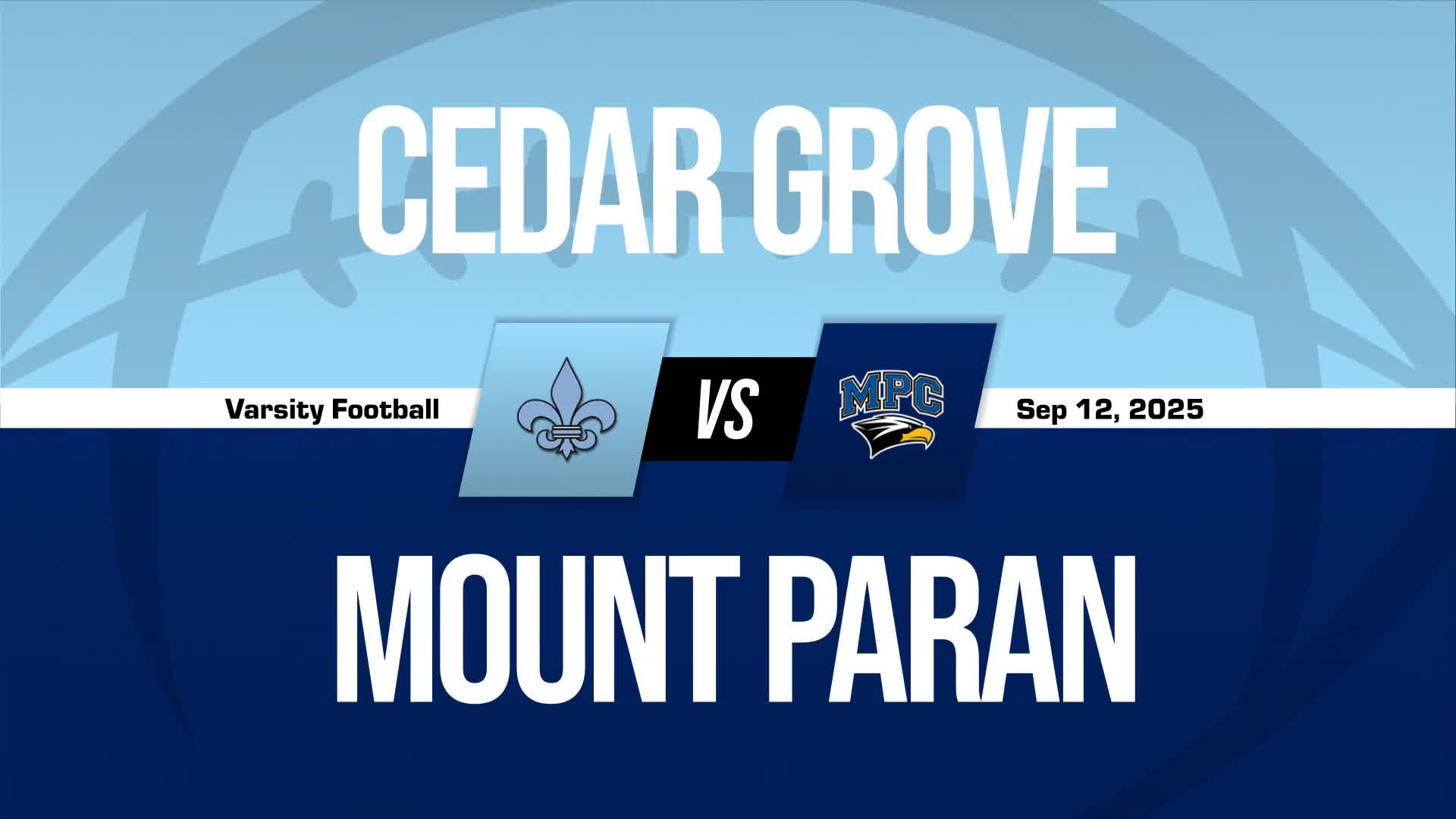 Football Recap: Cedar Grove Gets the Win