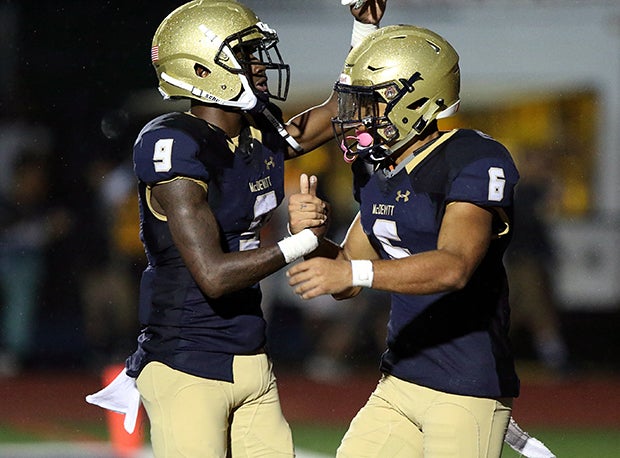 Bishop McDevitt (PA) senior receiver Nazier Burnett (left) led the region in receiving yards. 