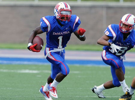 Charlie Jordan was off and running early in DeMatha's 24-20 win on Saturday.