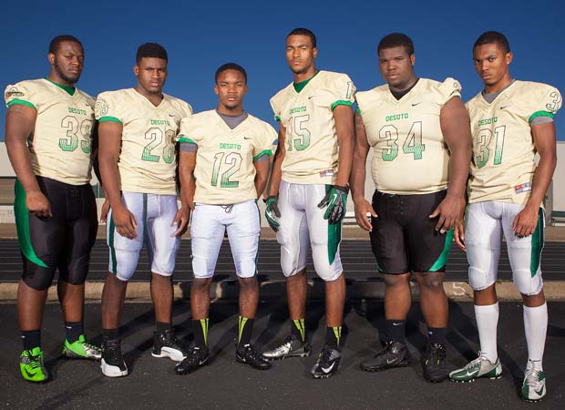 DeSoto owns talent on both sides of the ball, including players (left to right) Shaquel Jackson, Jatory Sparks-Brown, Desmon White, Chris Lacy, Bryce English and Nick Orr.