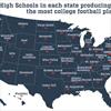 Top high school in each state with the most alumni currently playing college football