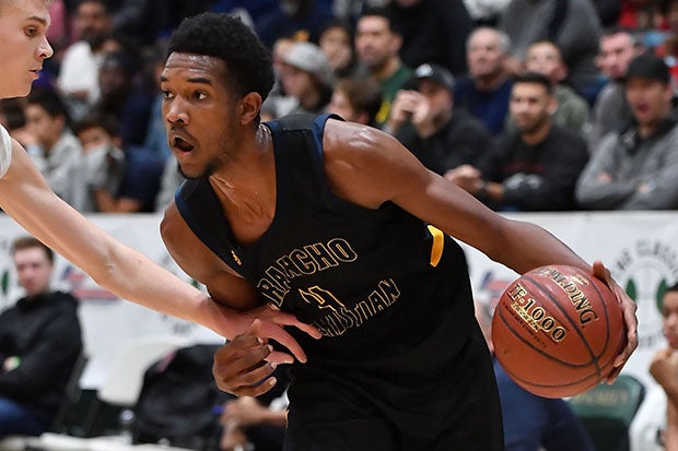 Evan Mobley in action during his senior season at Rancho Christian in Southern California.