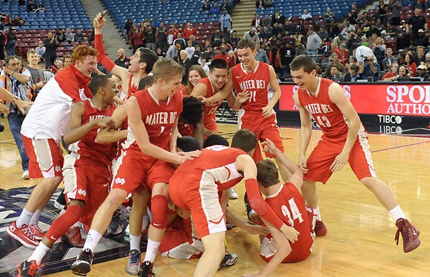 Mater Dei celebrates its fourth-straight and 11th state title overall. 