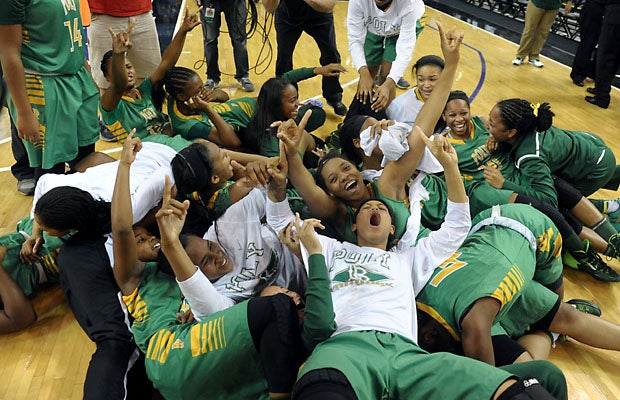 Long Beach Poly celebrates its sixth CIF state title. 