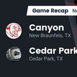 Football Game Recap: Canyon Cougars vs. Cedar Park Timberwolves