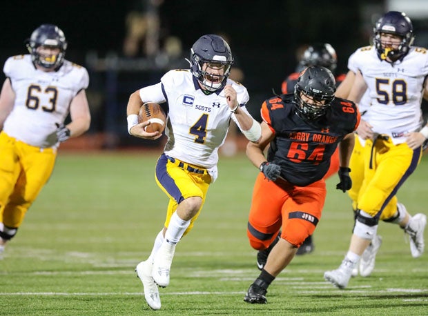 Highland Park's Chandler Morris rushed for 185 yards and four touchdowns on top of his 479 yards passing and five more scores. 