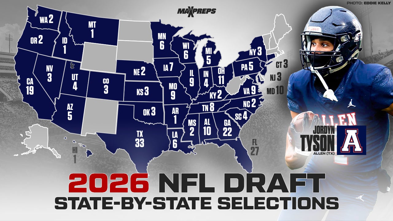 State-by-state look at where every pick in the 2026 NFL Draft played high school football