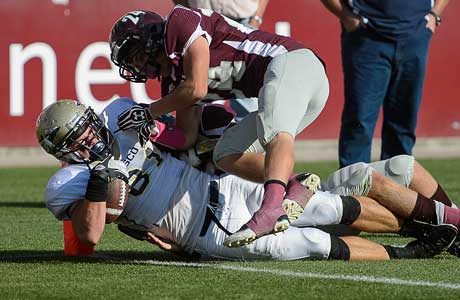 St. John Bosco tight end Nick Lehman scores the game-winning touchdown on a 28-yard reception with less than a minute left in the game.