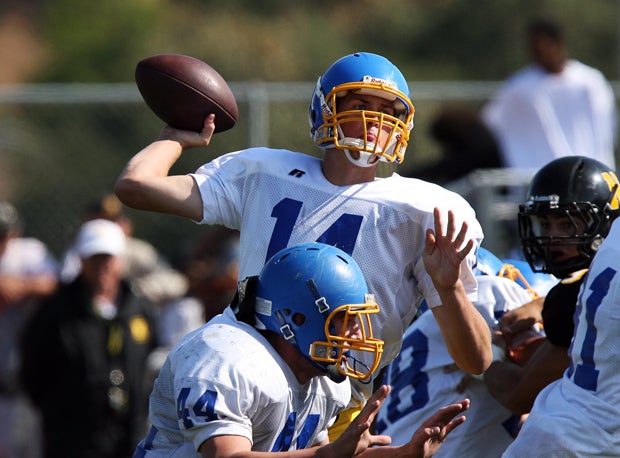Oregon State quarterback Sean Mannion, who leads the nation in passing yardage, shown here in a 2009 Foothill High School game.