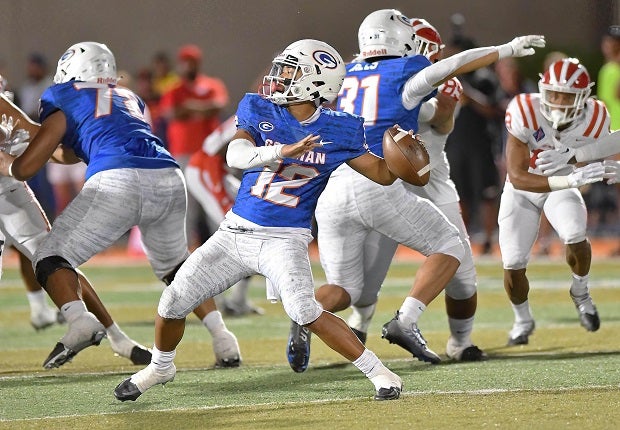 Bishop Gorman junior quarterback Micah Alejado is one of five finalists for the 2022 MaxPreps National Player of the Year. The Player of the Year as well as the MaxPreps All-America Team will be announced at 7 p.m. ET on Jan. 10 on CBS HQ. (Photo: Jules Karney)
