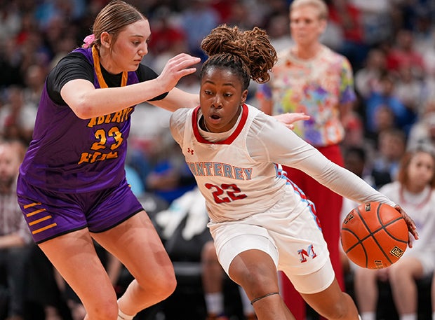 Ambrosia Cole finished with 16 points and 12 rebounds for Monterey in their 64-35 victory on Saturday in the Texas 5A Division II championship. (Photo: Alex Garza)