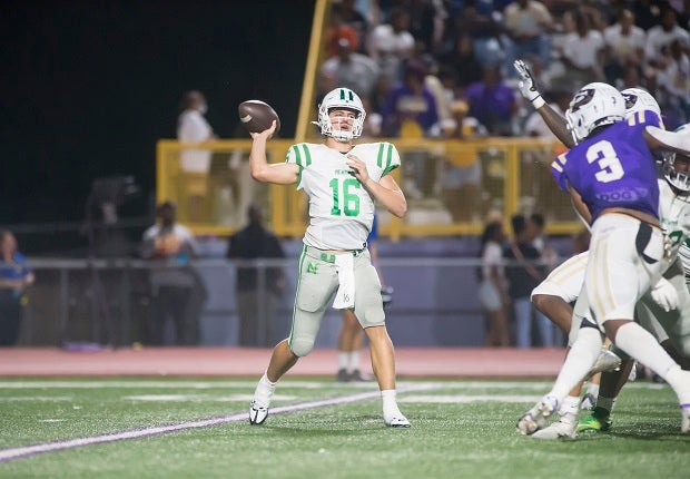 Newman's Arch Manning tossed three touchdowns in the Greenies' 35-14 opening-night win over Hahnville on Friday.