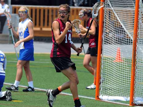 Freedman celebrates a score against Springfield in the state championship game.