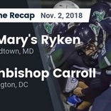 Football Game Recap: St. Mary's Ryken vs. Bishop O'Connell