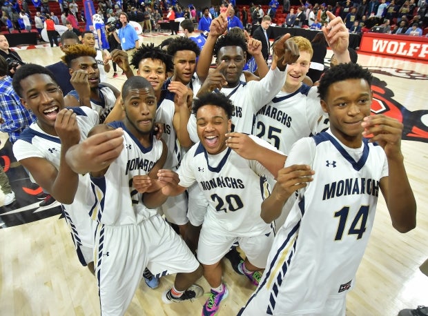 Northside-Jacksonville celebrates a win in North Carolina's Class 2A championship game.
