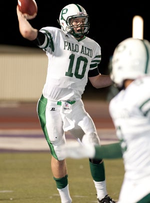 Palo Alto quarterback Keller Chryst is
just one of numerous ties to the San
Francisco 49ers.