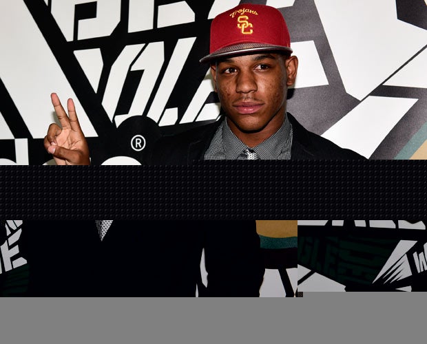 Long Beach Poly star Iman Marshall signed with USC during a ceremony on Wednesday.
