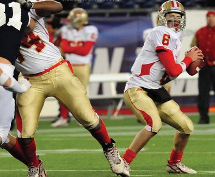Jonathan DiBiaso broke the Massachusetts touchdown pass record on Friday.